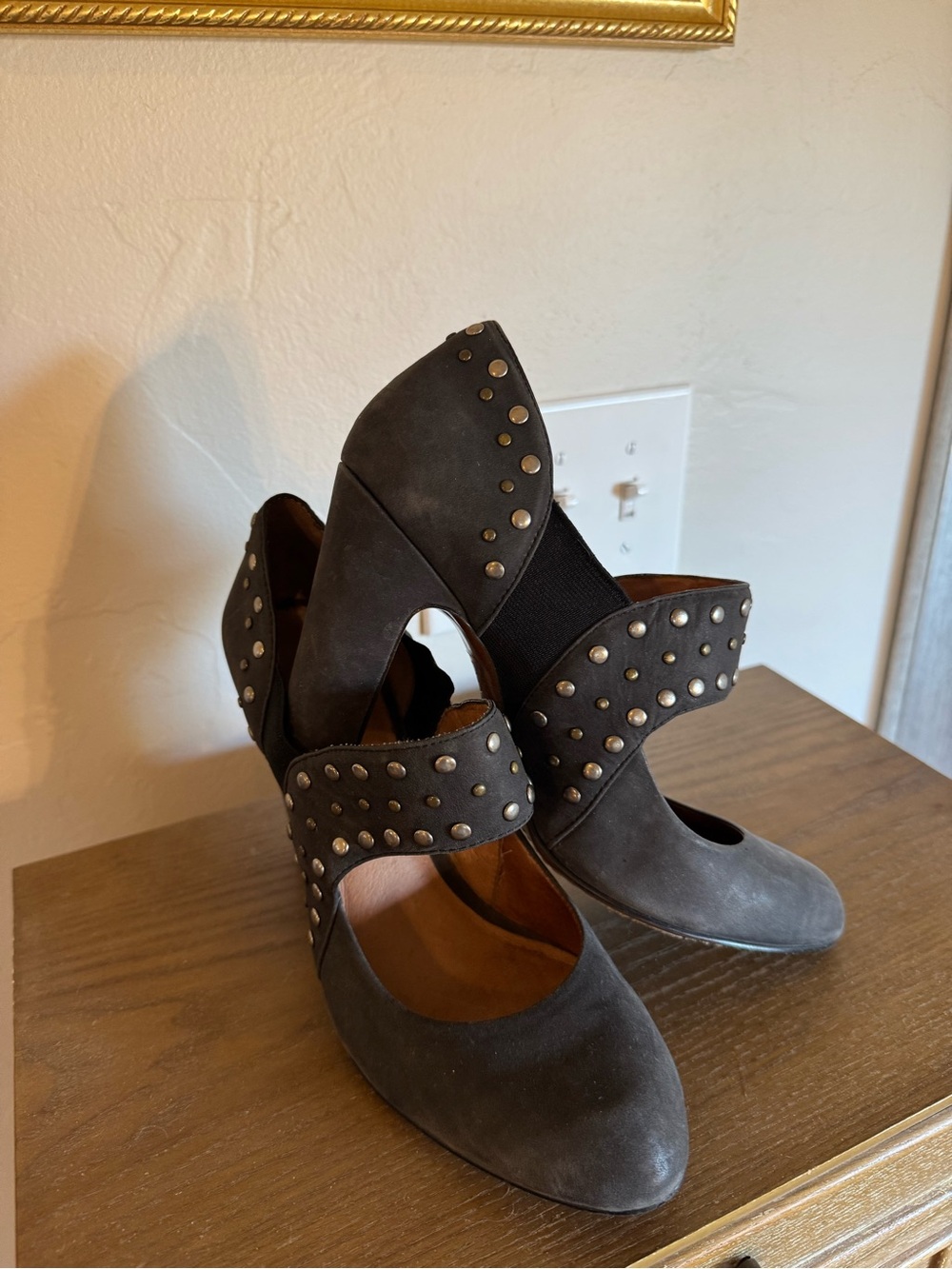 Rosegold Shoes Charcoal Gray Heels